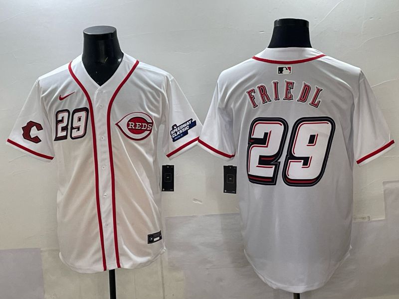 Men 2025 Cincinnati Reds #29 Friedl White Nike 2025 MLB Jersey 05->chicago cubs->MLB Jersey
